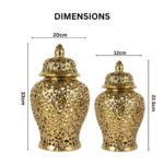 Luxurious Intricate Gold Pierced Ginger Pot - Image 2