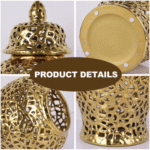 Luxurious Intricate Gold Pierced Ginger Pot - Image 3