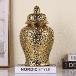 Luxurious Intricate Gold Pierced Ginger Pot - Image 6