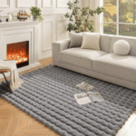 Modern Bubble Soft Rug Carpet Gray
