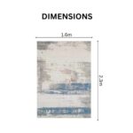 Luxurious Modern Abstract Design Rug Carpet in Blue and Grey - Image 4