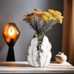 Unique Modern Two Tone Banana Leaf Hollow Ceramic Vase Set White Silver - Image 4