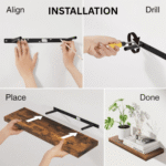 TAITA High Quality Floating shelf in Dark Walnut - Image 8