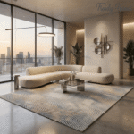 Luxurious Modern Linear Labyrinth Area Rug - Image 6