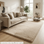 Luxurious Modern Fluffy Soft Rug Carpet Cream - Image 4