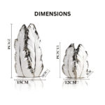 Unique Modern Two Tone Banana Leaf Hollow Ceramic Vase Set White Silver - Image 2