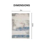 Luxurious Modern Abstract Design Rug Carpet in Blue and Grey - Image 3