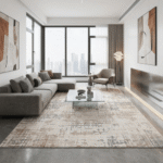 Luxurious Urban Grid Linear Sketch Area Rug - Image 7