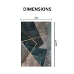 Luxurious Modern Geometric Pattern Midnight Shard Rug Carpet - Image 3