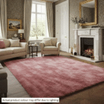 Modern Fluffy Soft Rug Carpet Pink 