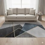 Geometric Pattern Midnight Shard Rug Carpet