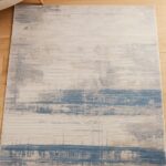 Luxurious Modern Abstract Design Rug Carpet in Blue and Grey - Image 5