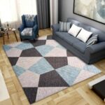 Luxurious Modern Geometric Marble Pattern Rug Carpet - Image 5