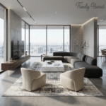 Luxurious Urban Abstract Texture Rug in Light Gray - Image 5