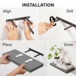 TAITA High Quality Floating shelf in Charcoal Grey - Image 7