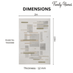 Luxurious Modern Geometric Multi Tone Block Area Rug - Image 4