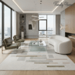 Luxurious Modern Geometric Multi Tone Block Area Rug - Image 7