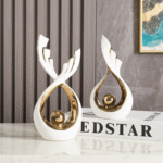 Art Angel Wings Ceramic Sculpture Set