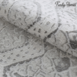 Luxurious Modern Dual Tone White and Silver floral Area Rug - Image 7