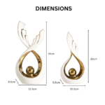 Unique Modern Art Angel Wings Ceramic Sculpture Set - Image 2