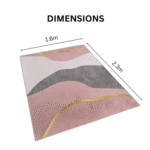 Luxurious Modern Pink Marble Striped Rug Carpet - Image 3