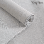 Luxurious Modern Dual Tone White and Silver floral Area Rug - Image 9