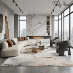 abstract cloudy Earthbound area rug