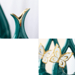 Unique Teardrop Ceramic Butterfly Vase Set Green - Image 4