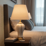 Modern Royal Golden Ribbed Ceramic Table Lamp - Image 5