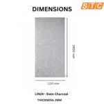 STC Luxurious PVC UV Sheet Slate Charcoal LIN24 - Image 2