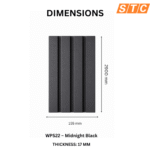 STC Innovative WPC Square Fluted Wall Panel Midnight Black WPS22 - Image 4