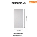 TAITA Luxurious PVC UV Sheet Steel Grey LIN25 - Image 2
