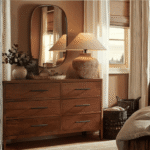 Modern Textured Tan Ceramic Table Lamp - Image 4