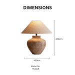 Modern Textured Tan Ceramic Table Lamp - Image 3