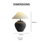 Modern Black Ceramic Jar Table Lamp - Image 2