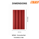 STC Innovative WPC Square Fluted Wall Panel Terracotta Red WPS24 - Image 4