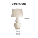 Luxurious Ceramic White Gourd Table Lamp - Image 3