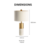 Luxurious Marble Cylinder Table Lamp - Image 7