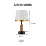 Luxurious Metal Base and Linen Fabric Shade Table Lamp - Image 3
