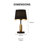 Luxurious Metal Base and Linen Fabric Shade Table Lamp - Image 7