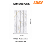 STC Innovative WPC Square Fluted Wall Panel Platinum Vein WPS25 - Image 4