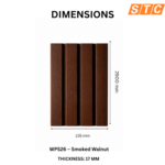 STC Innovative WPC Square Fluted Wall Panel Smoked Walnut WPS26 - Image 4