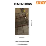 STC Luxurious PVC UV Sheet Mirror Silver LIN31 - Image 2