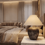 Modern Rustic Two Tone Ceramic Table Lamp - Image 2