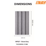 STC Innovative WPC Square Fluted Wall Panel Stone Grey WPS27 - Image 4
