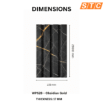 STC Innovative WPC Square Fluted Wall Panel Obsidian Gold WPS28 - Image 4