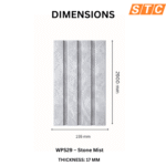 STC Innovative WPC Square Fluted Wall Panel Stone Mist WPS29 - Image 4