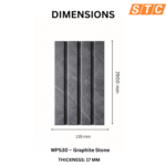 STC Innovative WPC Square Fluted Wall Panel Graphite Stone WPS30 - Image 4