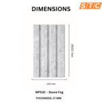 STC Innovative WPC Square Fluted Wall Panel Stone Fog WPS32 - Image 4