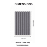 STC Innovative WPC Round Fluted Wall Panel Steel Grey WPR010 - Image 3